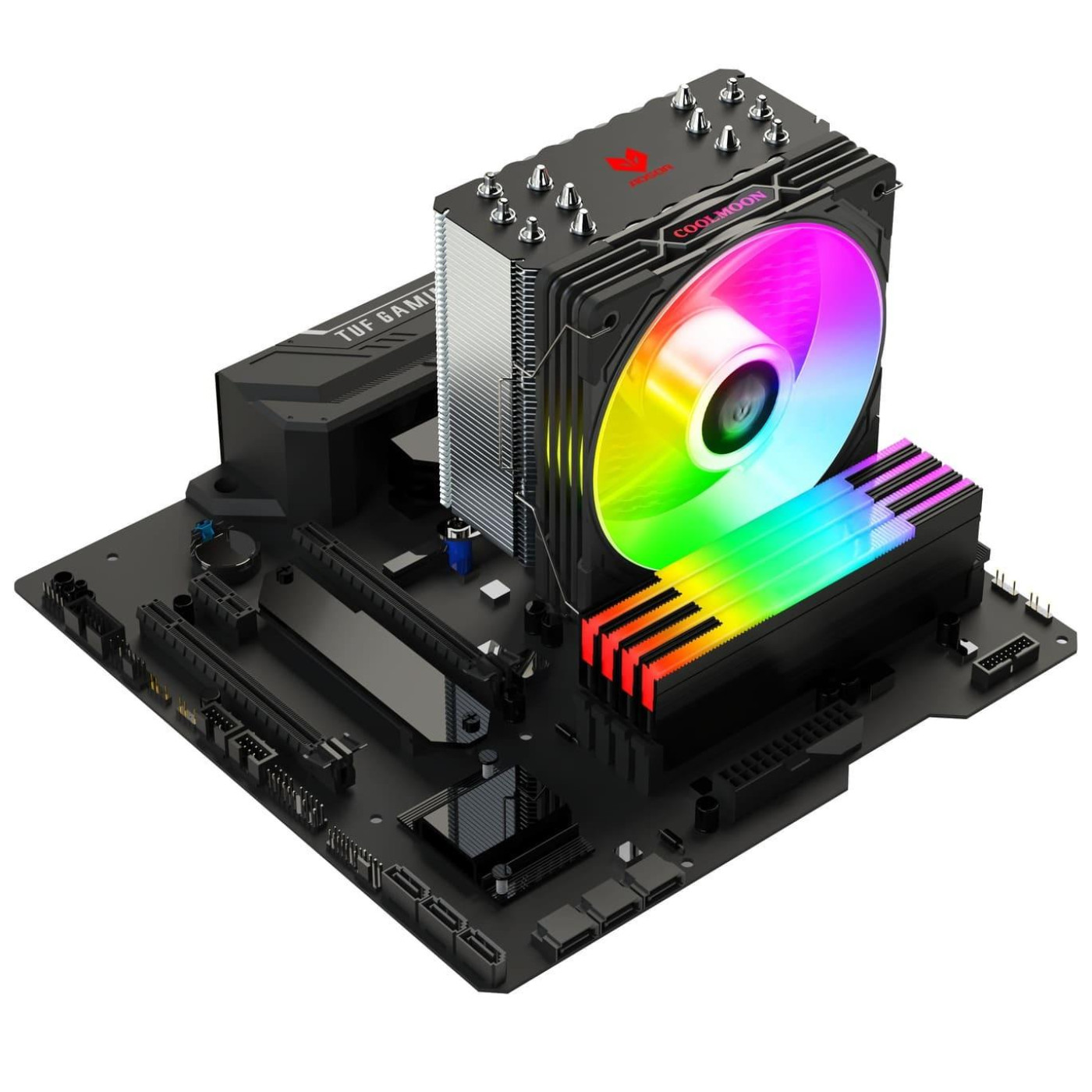 Кулер для процессора Coolmoon Aosor AS600 BLACK (AS600 BLACK)