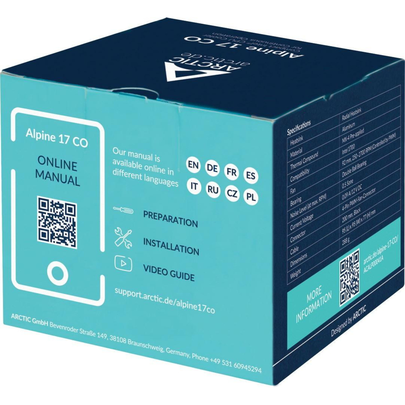 Кулер для процесора Arctic Alpine 17 CO 1700 (ACALP00041A)