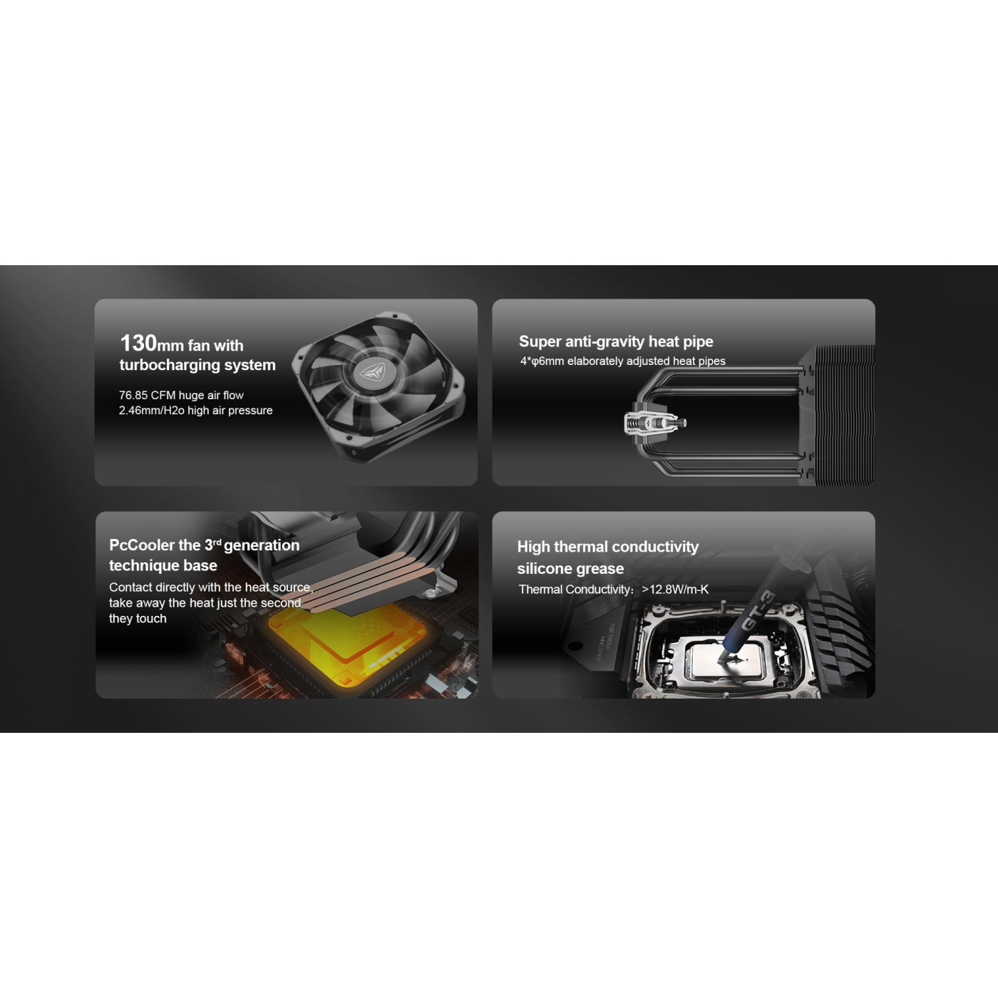 Кулер для процессора PcCooler K4 BK, чорний (K4 BK)