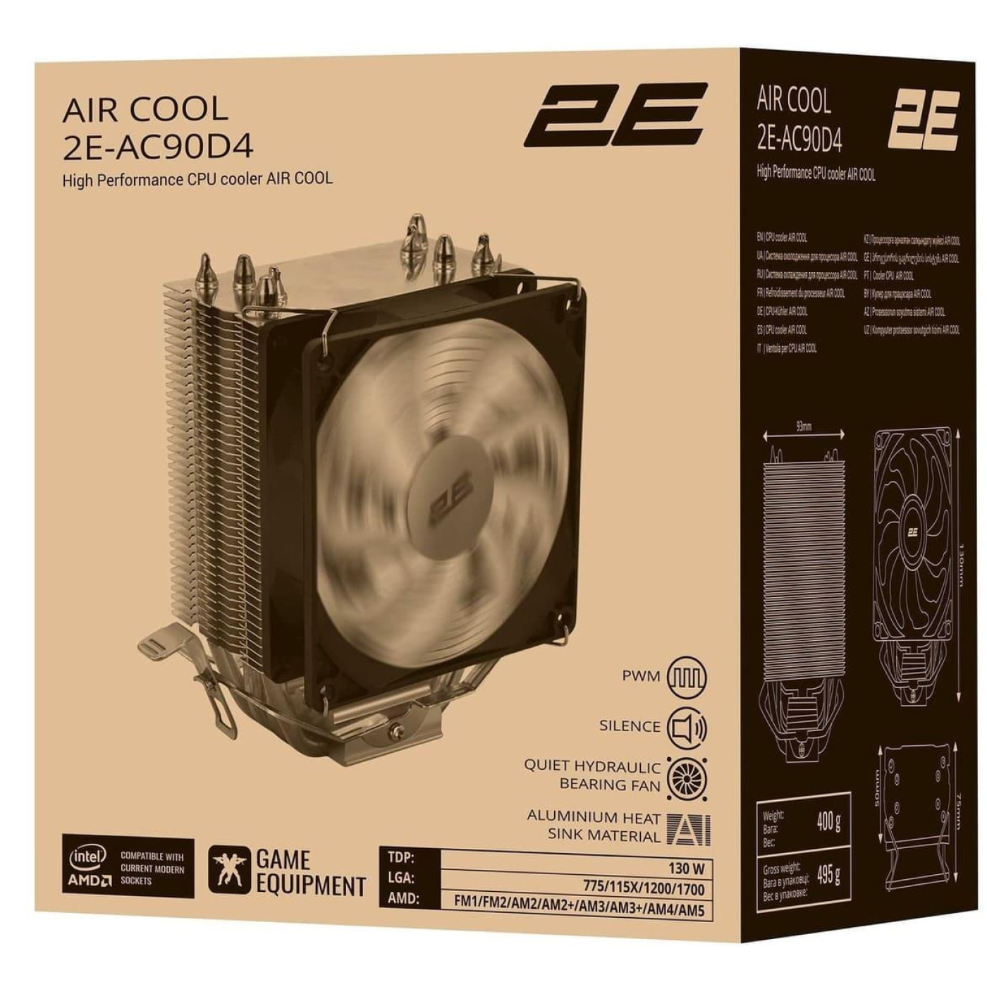 Кулер для процессора 2E GAMING AIR COOL (AC90D4) 1700 (2E-AC90D4)