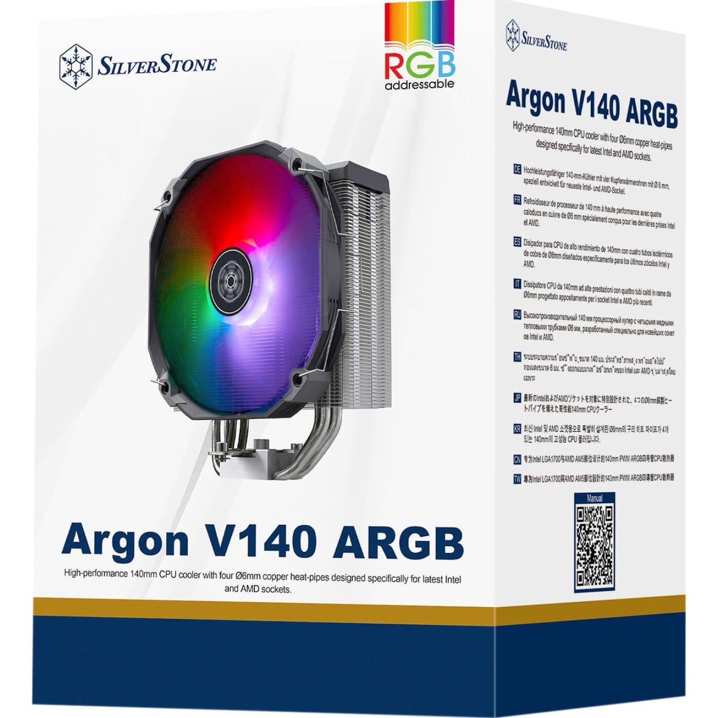 Кулер для процесора SilverStone Argon V140 ARGB (SST-ARV140-ARGB)