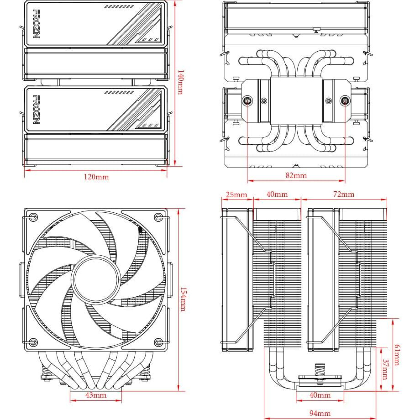 Кулер для процесора ID-Cooling Frozn A620 Black (FROZN A620 Black)