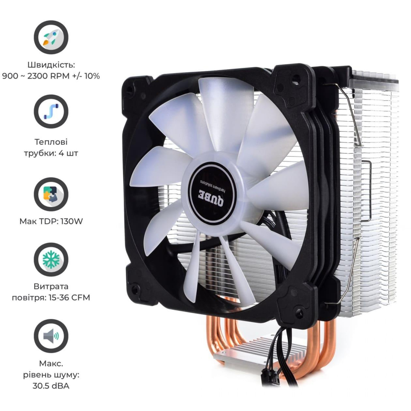 Кулер для процесора QUBE QB-OL1400 intel 775/115x/1366 (QB-OL1400 775/115x/1366) Б/в