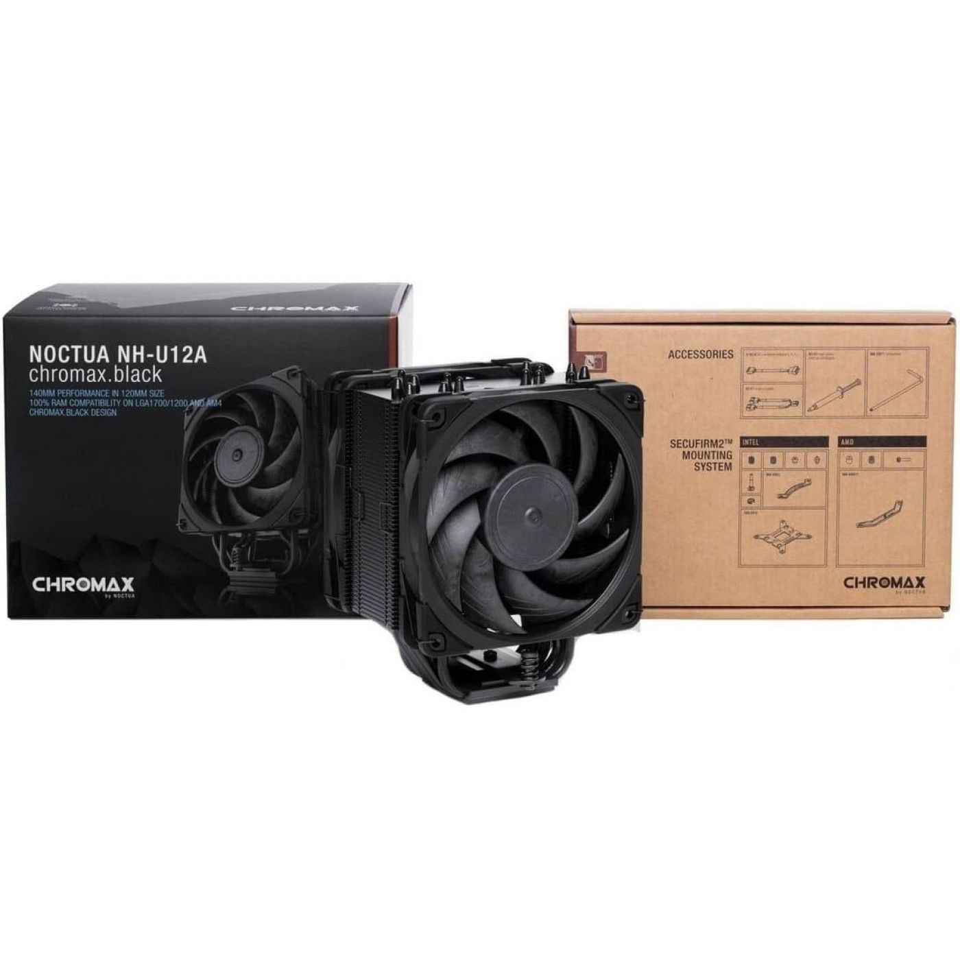 Кулер для процессора Noctua NH-U12A CHROMAX BLACK 1700 AM5 (NH-U12A CHROMAX BLACK)