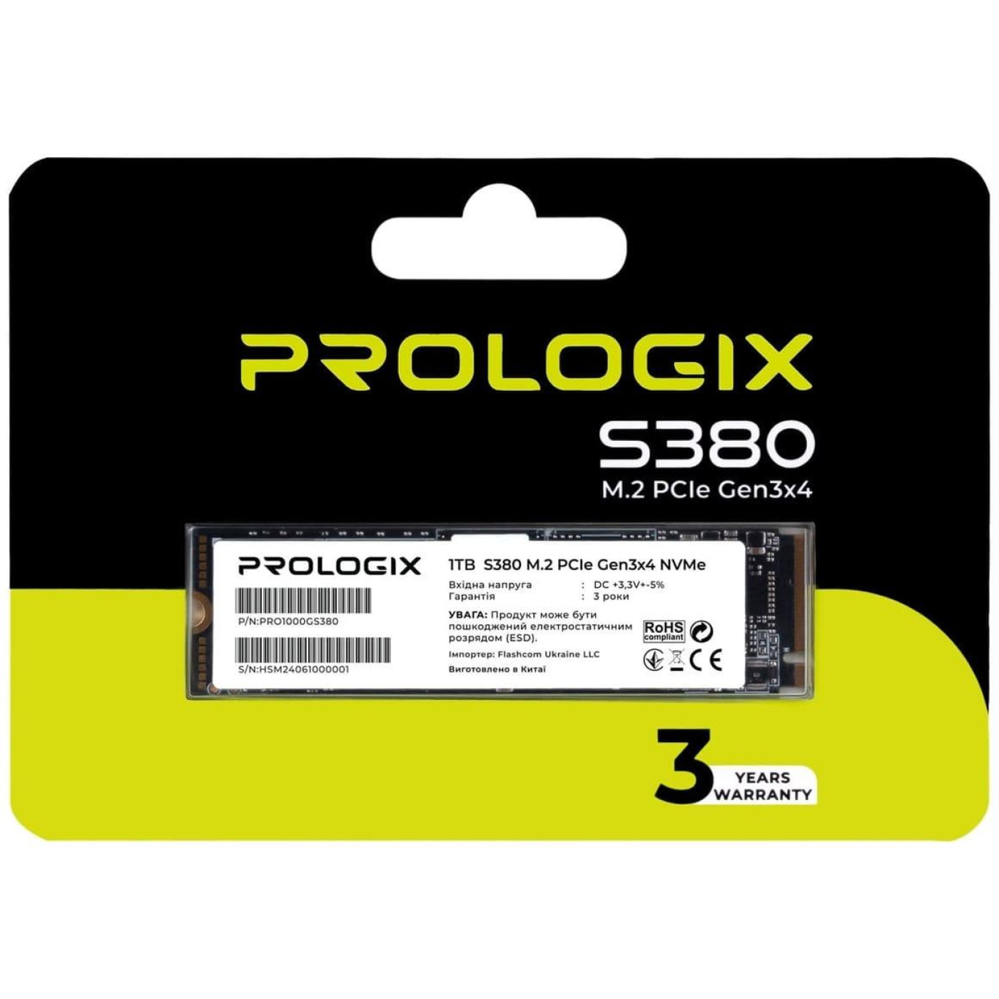 Накопичувач SSD ProLogix m.2 NVMe 1TB S380 (PRO1000GS380) U1