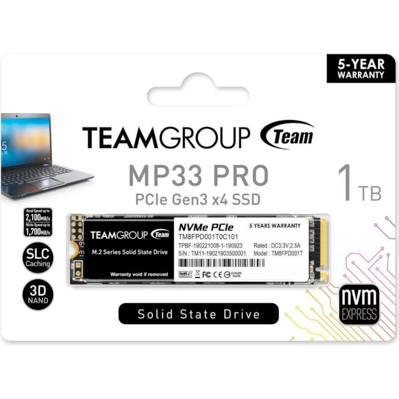 Накопичувач SSD Team m.2 NVMe 1TB MP33 Pro (TM8FPD001T0C101) Б/в