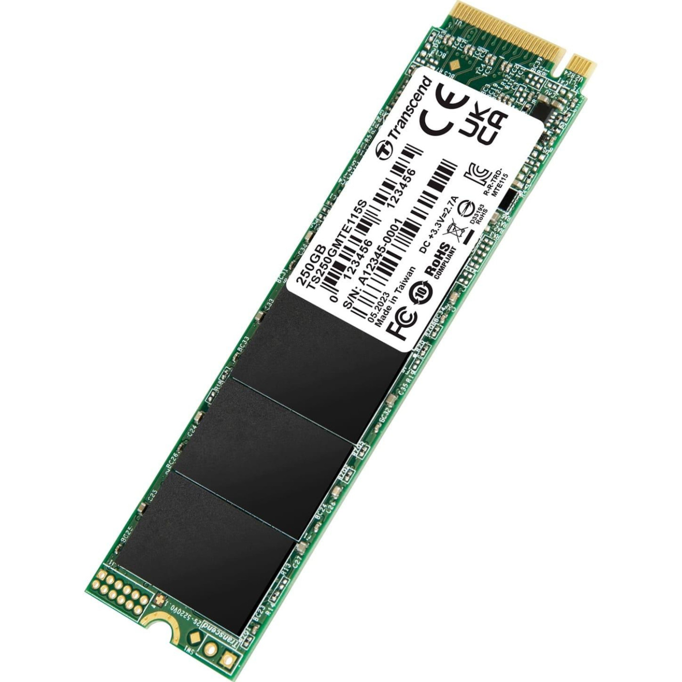 Накопичувач SSD Transcend SSD M.2 2280 250GB (TS250GMTE115S)