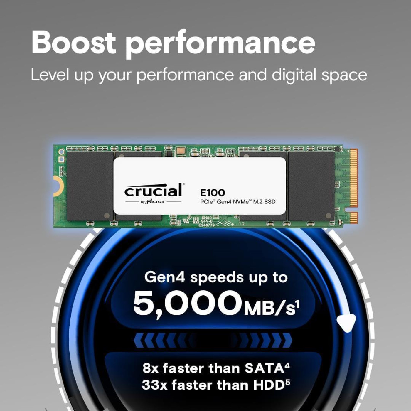 Накопитель SSD Crucial m.2 NVMe 2TB E100 PCI-E 4.0 (CT2000E100SSD8)
