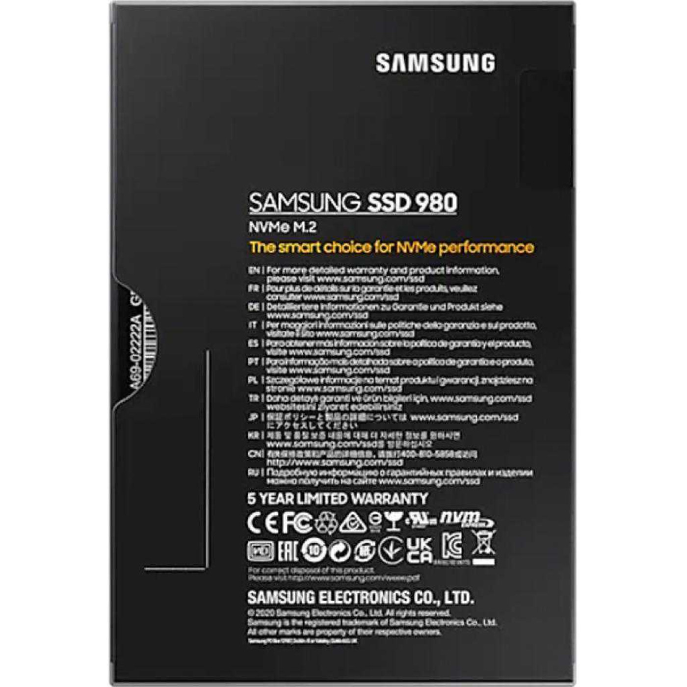 Накопичувач SSD Samsung m.2 NVMe 1Tb 980 960 1024 (MZ-V8V1T0BW)