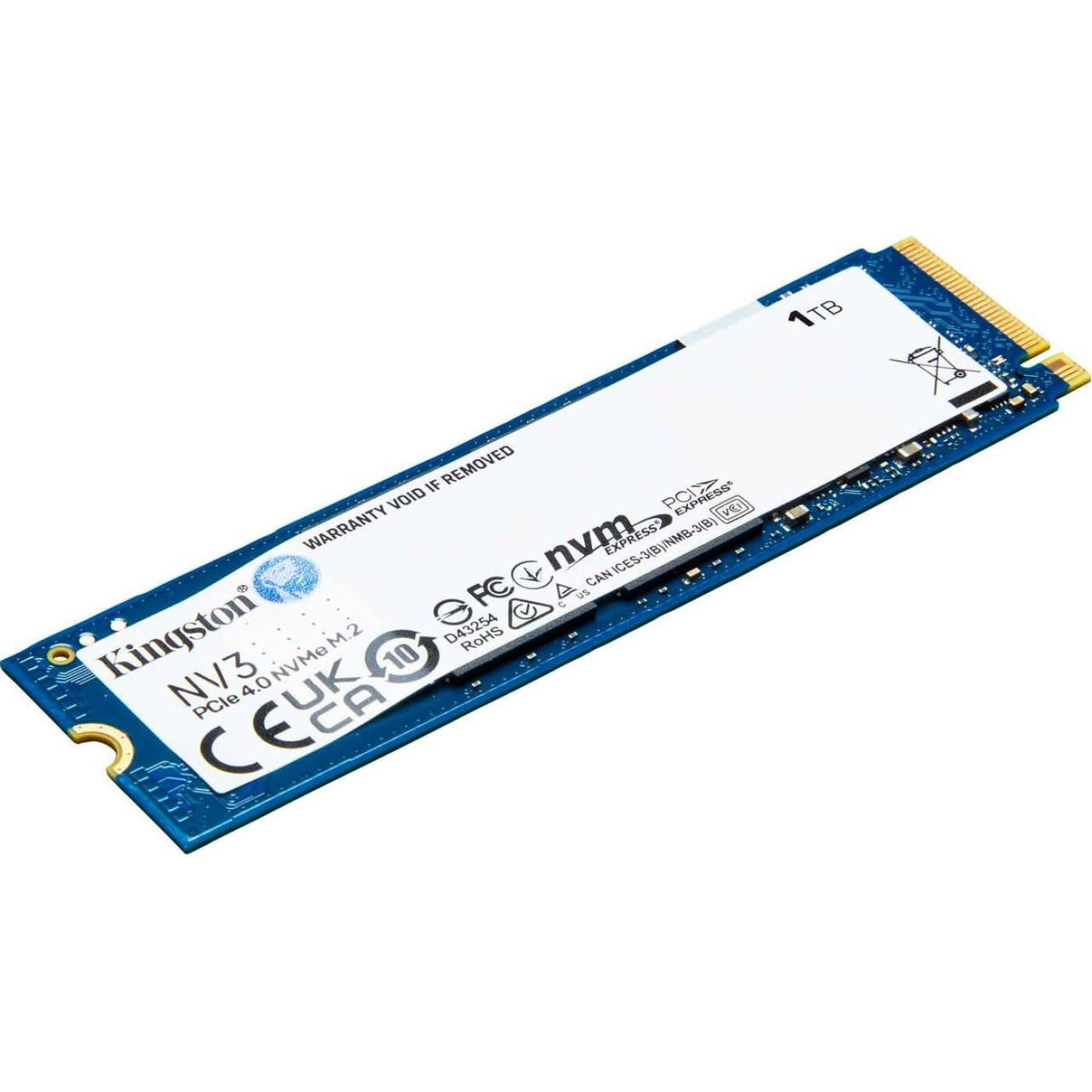 Накопитель SSD Kingston m.2 NVMe 1Tb NV3 PCIe Gen4x4 OEM (SNV3S/1000GBK)