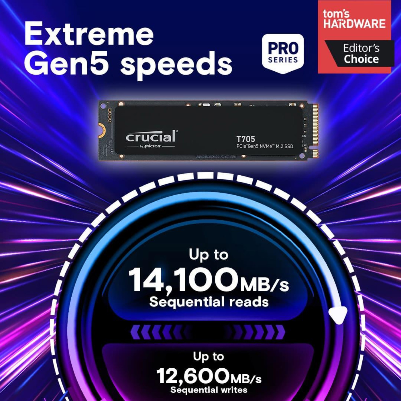 Накопитель SSD Crucial m.2 NVMe 2TB T705 PCie 5.0 (CT2000T705SSD3)