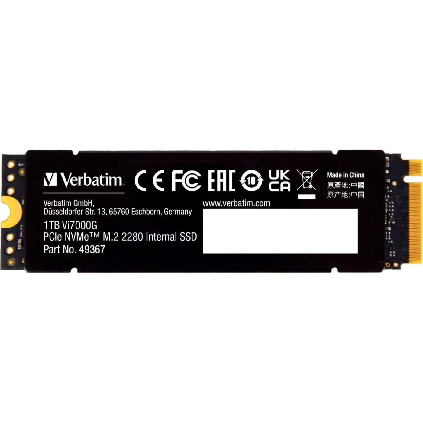 Накопитель SSD Verbatim m.2 NVMe 1TB SSD-Vi7000G PCIe 4.0 (49367)