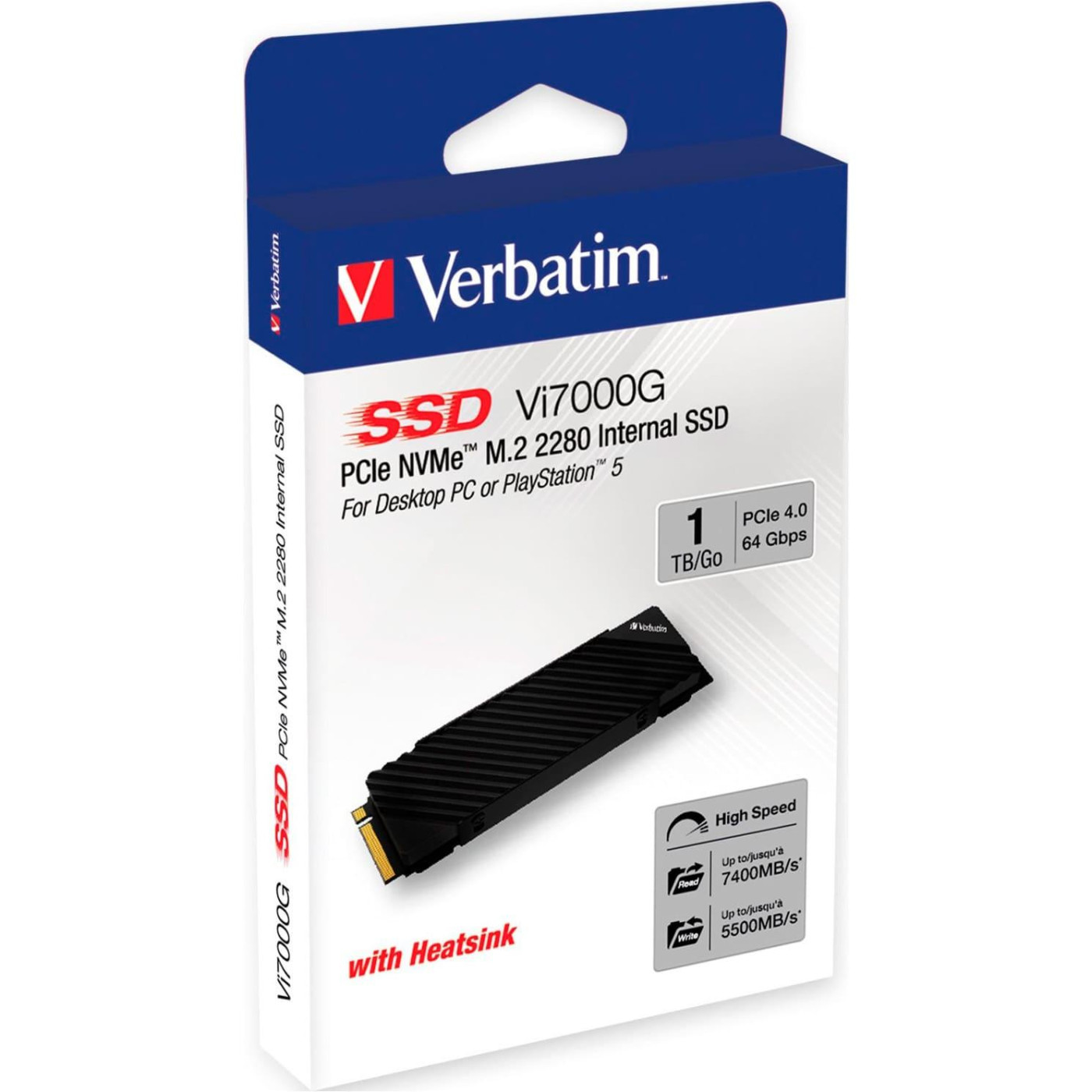 Накопитель SSD Verbatim m.2 NVMe 1TB SSD-Vi7000G PCIe 4.0 (49367)