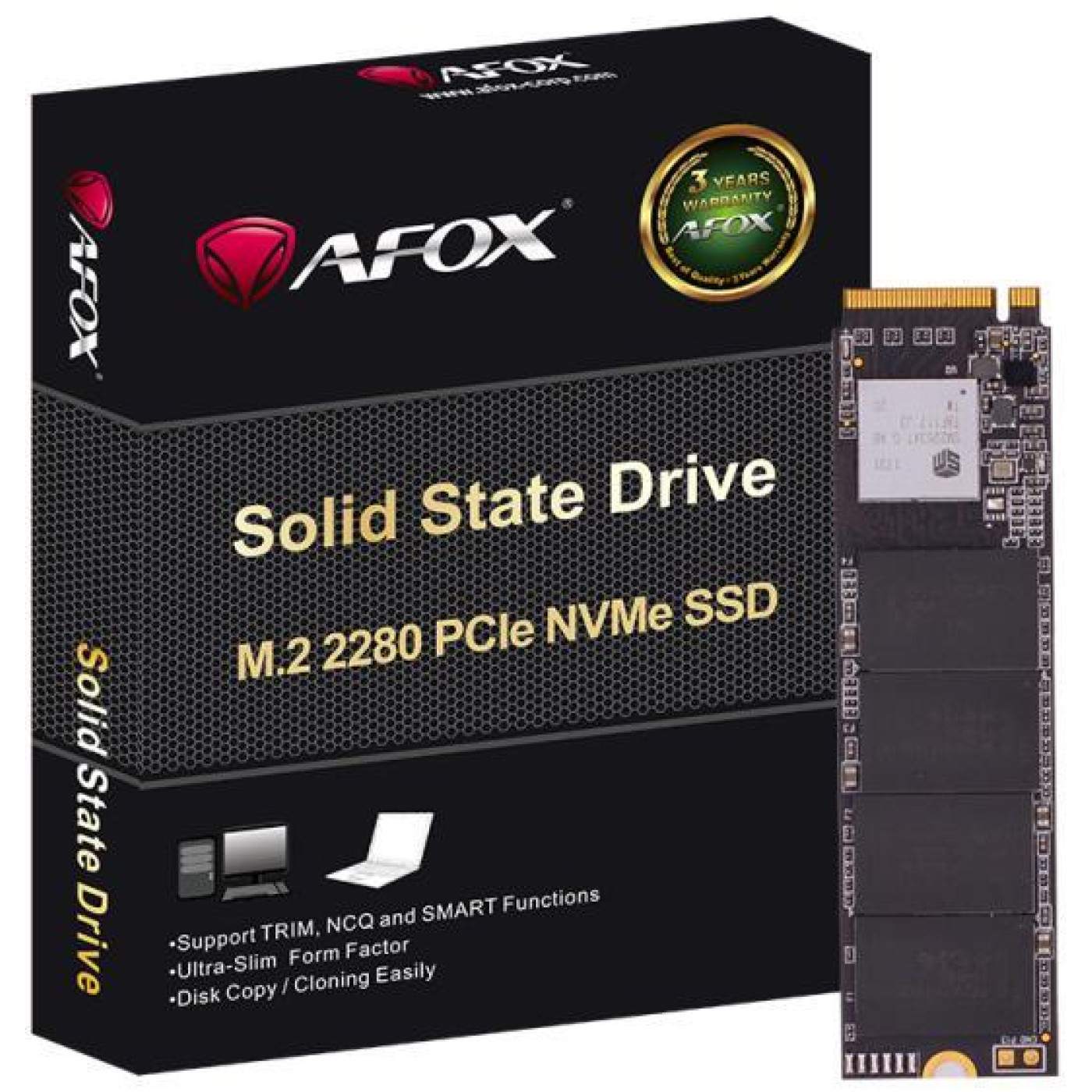 Накопитель SSD Afox SSD 512Gb ME300 M.2 2280 PCIe NVMe Gen 3x4 3D TLC NAND, Retail (ME300-512GN)