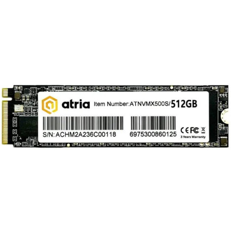 Накопичувач SSD ATRIA m.2 NVMe 512GB X500S NVMe PCIe 3.0 NVMe ATNVMX500S/512 480 500 (ATNVMX500S/512)