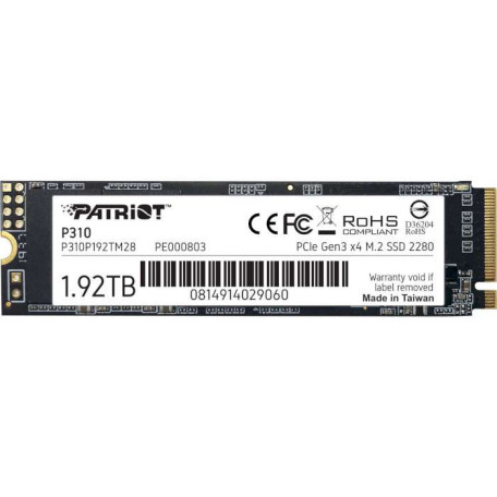 Накопичувач SSD Patriot m.2 NVMe 1920GB P310 2tb (P310P192TM28)