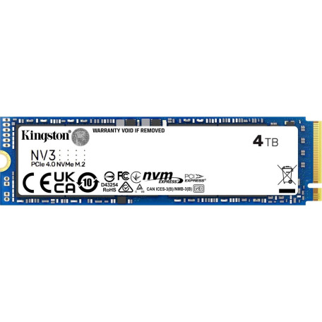 Накопичувач SSD Kingston m.2 NVMe 4TB NV3 PCIe 4.0 (SNV3S/4000G)