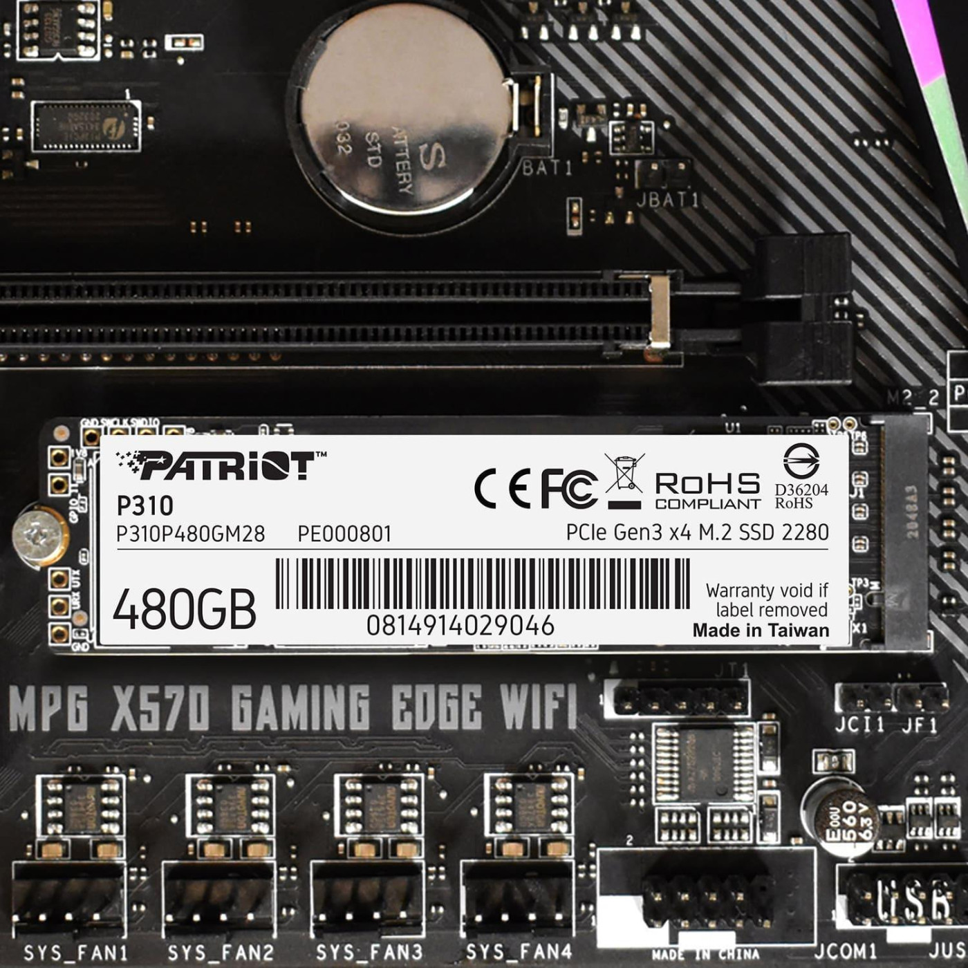 Накопичувач SSD Patriot m.2 NVMe 480GB P310 500 512 (P310P480GM28)