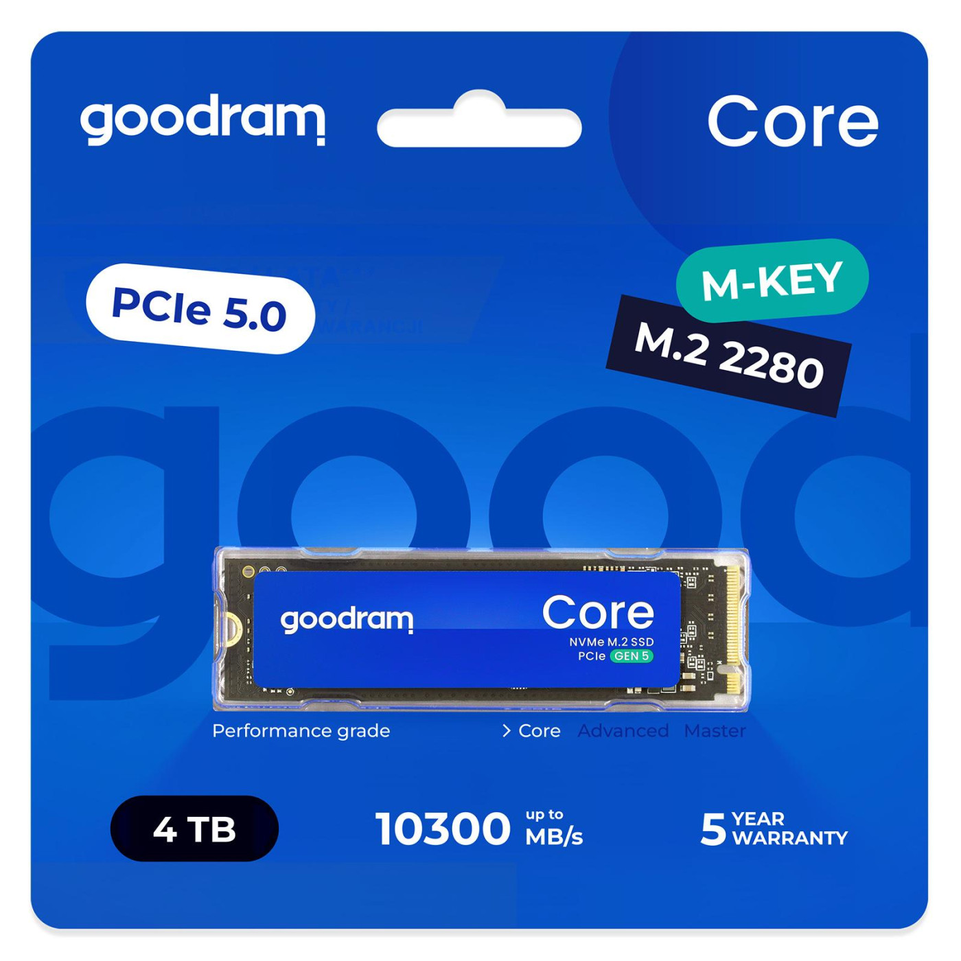 Накопитель SSD GoodRam m.2 NVMe 4TB Core PCIe 5.0 x4 3D NAND (SSDR-GRC01-4K0-80)