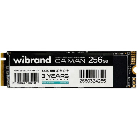 Накопичувач SSD Wibrand m.2 NVMe 256GB Caiman PCIe 3.0 240 250 (WIM.2SSD/CA256GB)