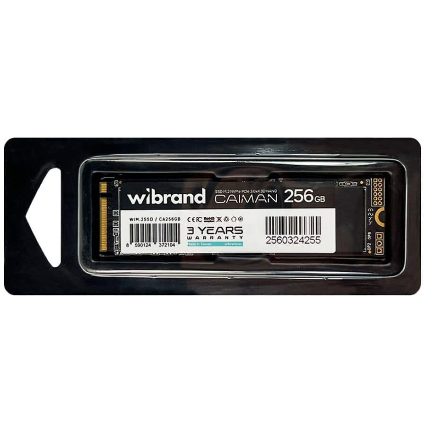Накопитель SSD Wibrand m.2 NVMe 256GB Caiman PCIe 3.0 240 250 (WIM.2SSD/CA256GB)