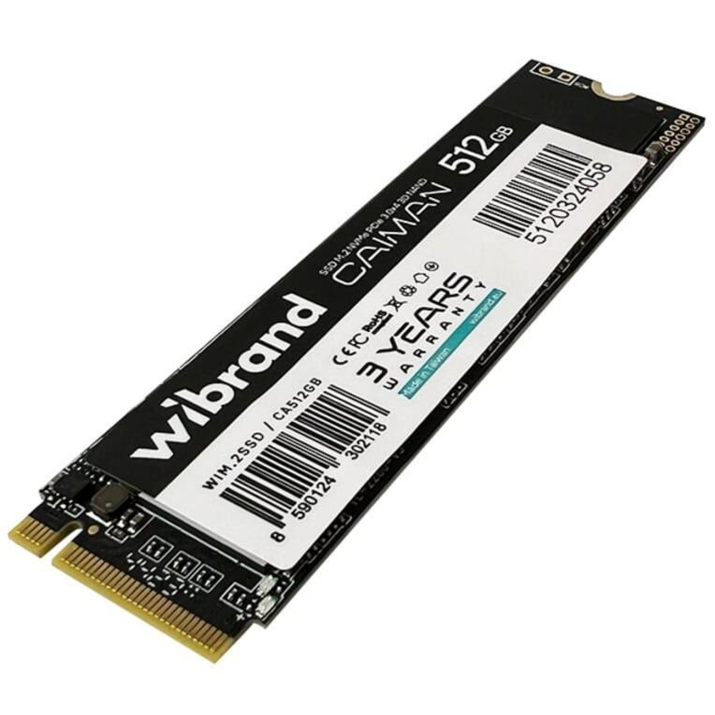 Накопитель SSD Wibrand m.2 NVMe 512GB Caiman PCIe 3.0 480 500 (WIM.2SSD/CA512GB)