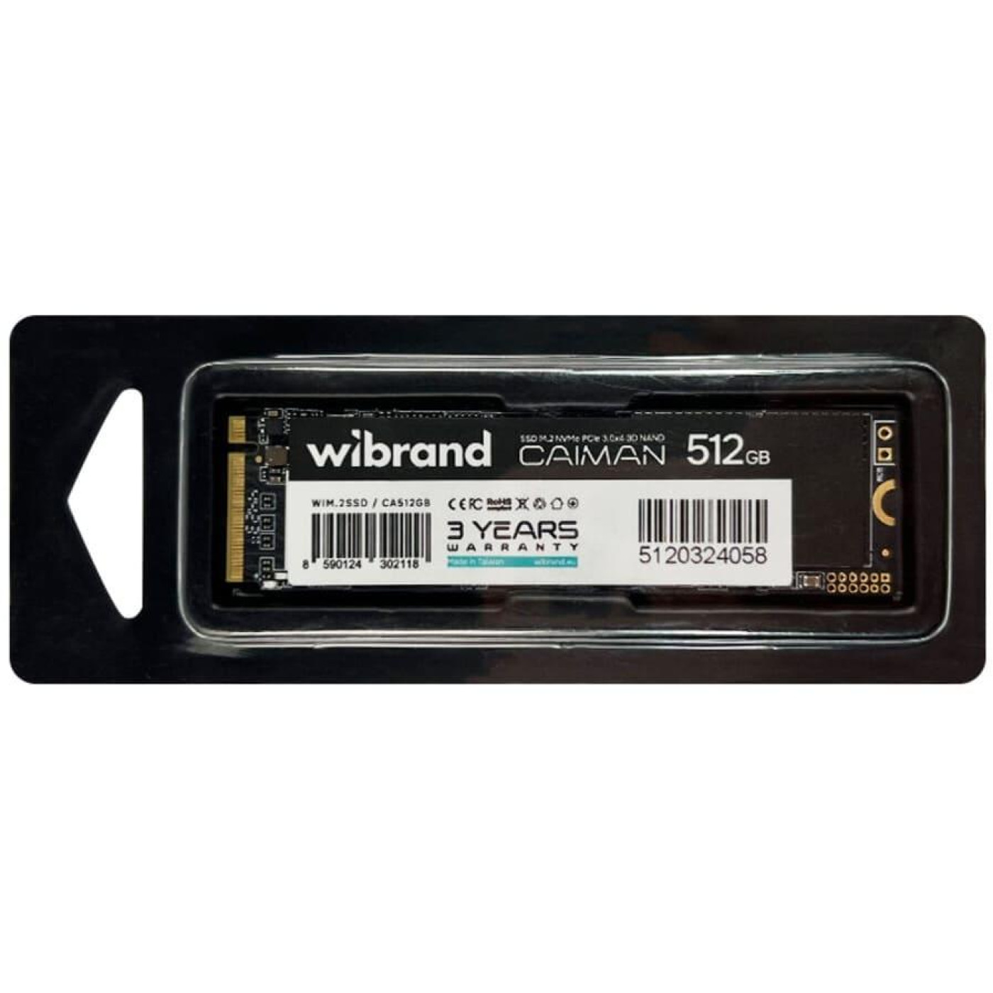 Накопитель SSD Wibrand m.2 NVMe 512GB Caiman PCIe 3.0 480 500 (WIM.2SSD/CA512GB)