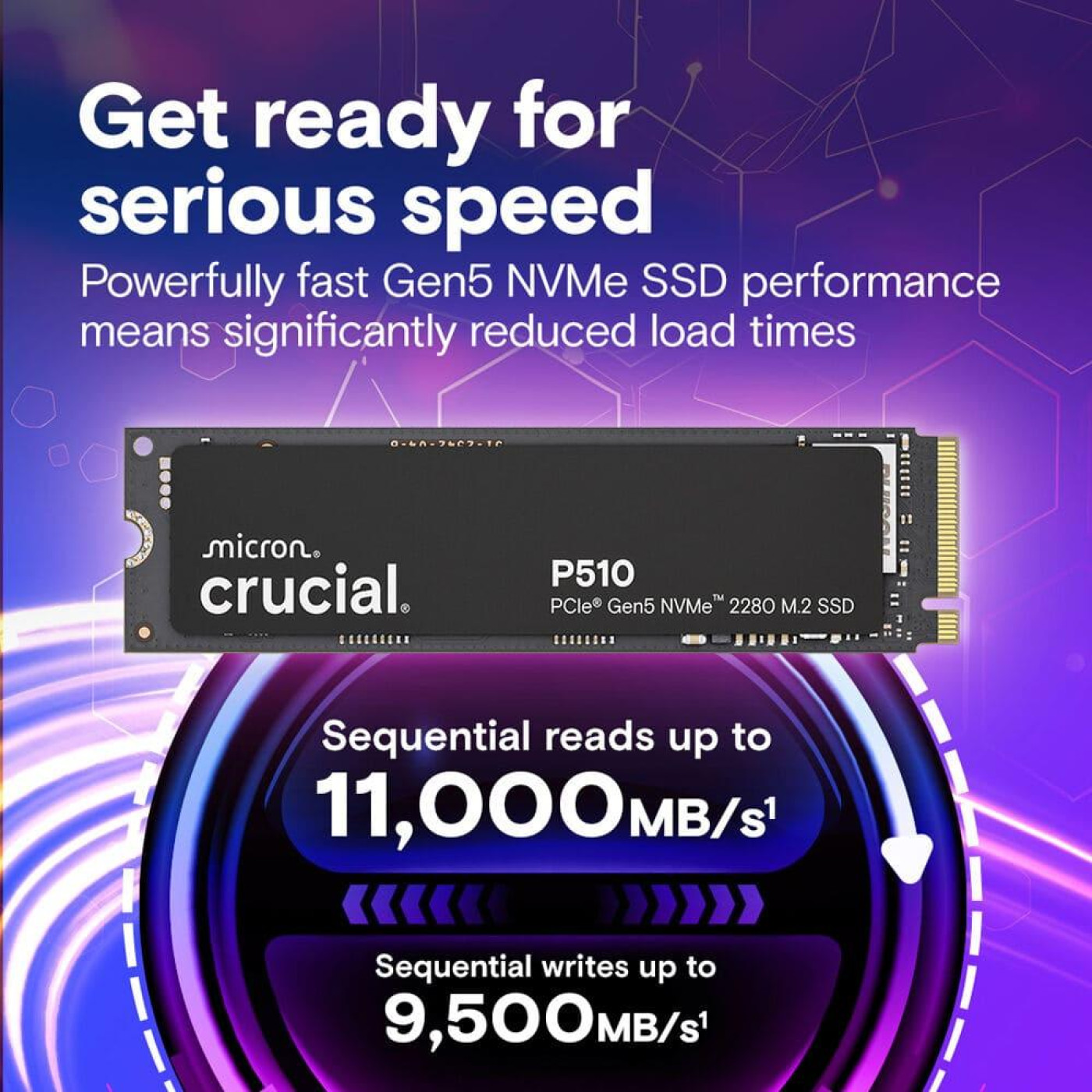 Накопичувач SSD Crucial m.2 NVMe 1TB P510 PCIe 5.0 (CT1000P510SSD8)