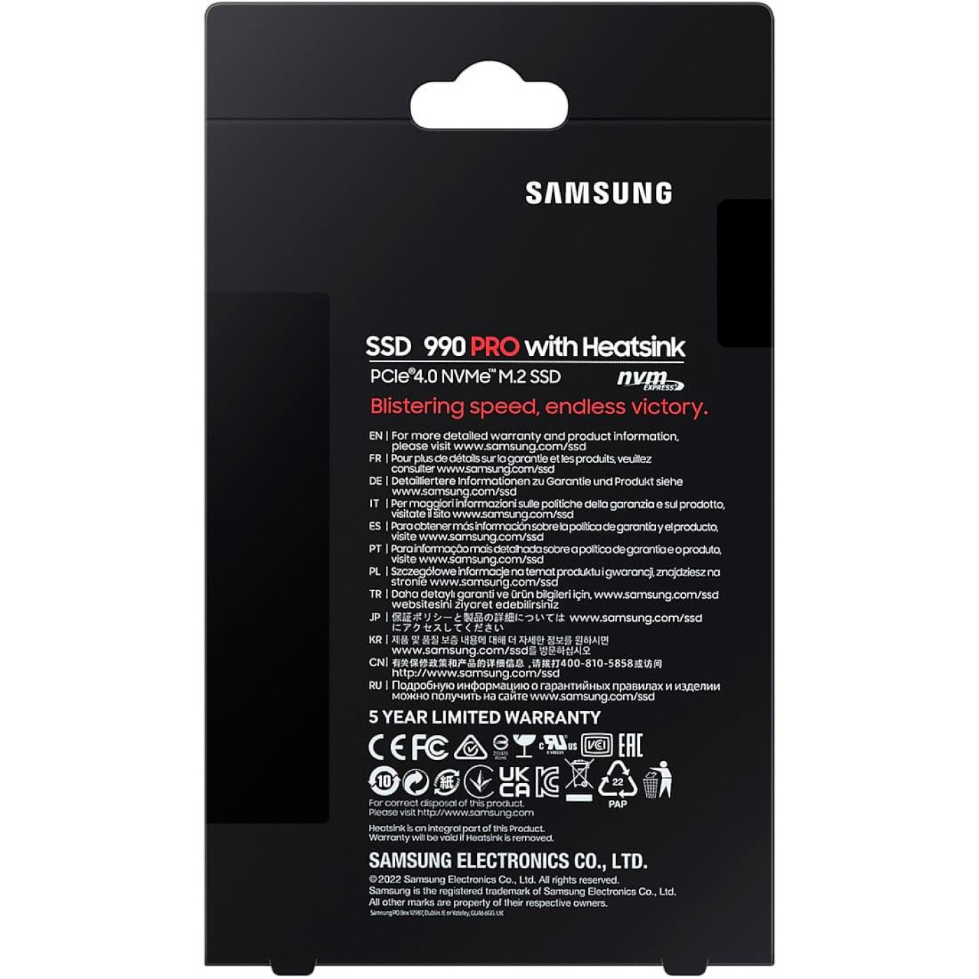 Накопичувач SSD Samsung m.2 NVMe 1TB 990 PRO MZ-V9P1T0CW (MZ-V9P1T0CW)