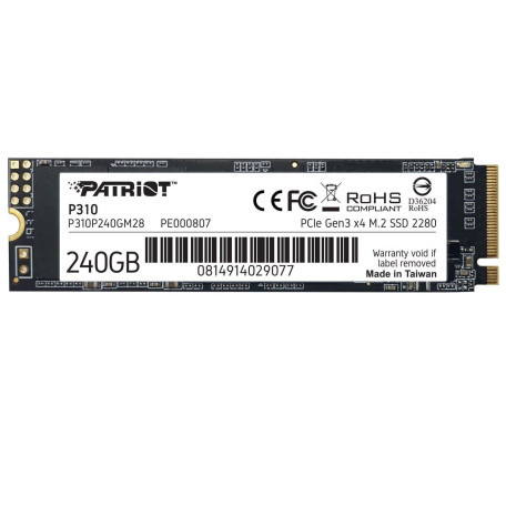 Накопитель SSD Patriot m.2 NVMe 240Gb P310 PCIe 3.0 250 256 (P310P240GM28)