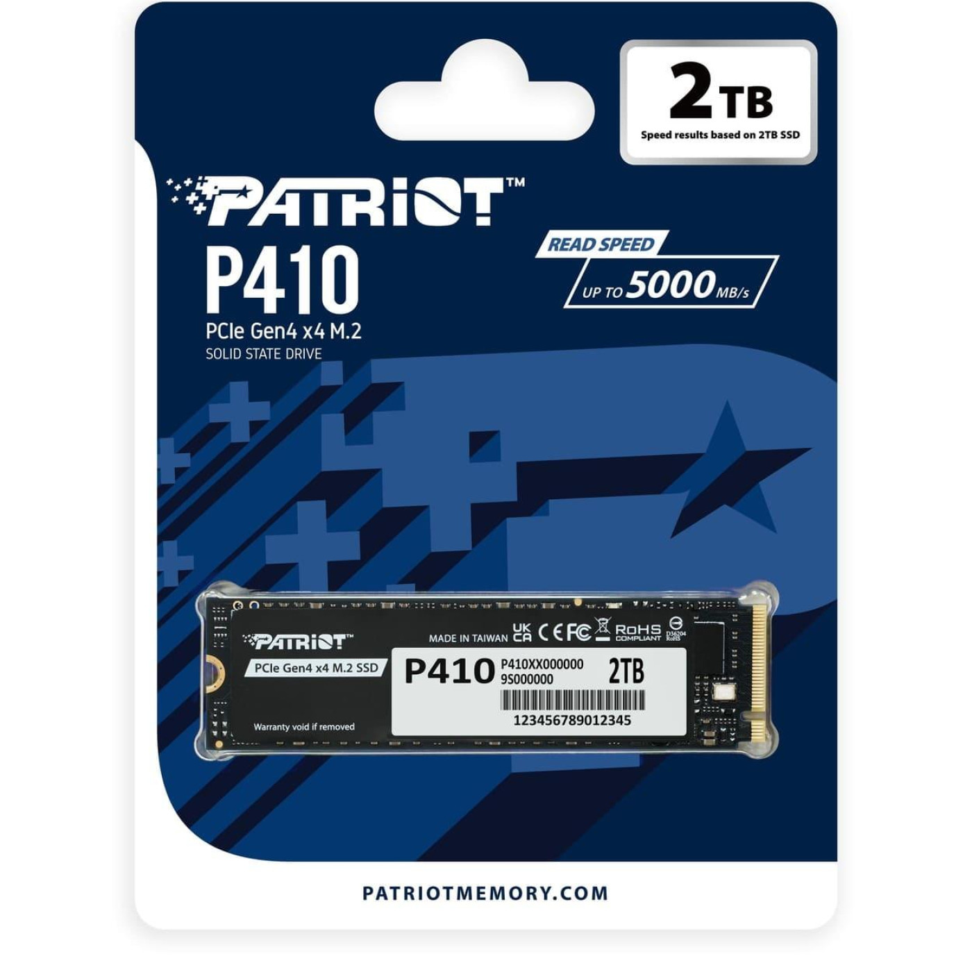 Накопитель SSD Patriot m.2 NVMe 2Tb P410 PCIe 4.0x4 (P410P2TBM28H)