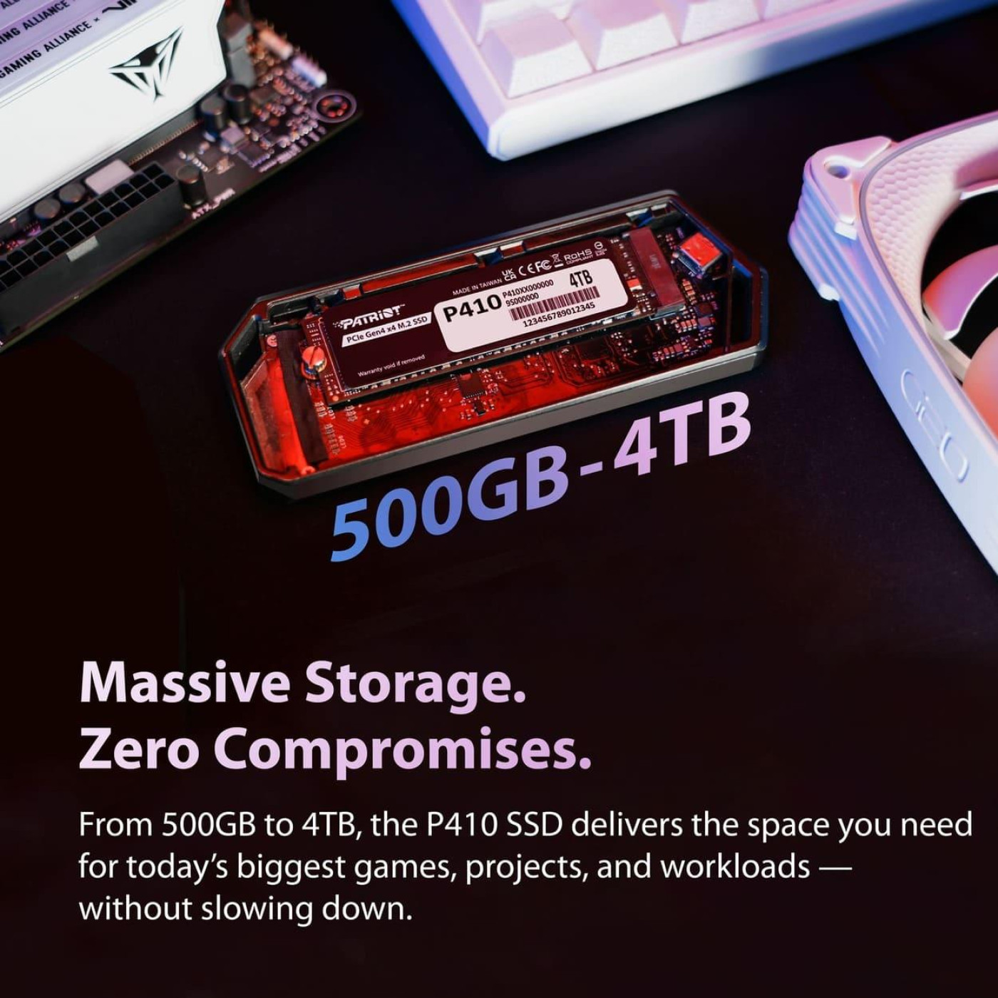Накопитель SSD Patriot m.2 NVMe 2Tb P410 PCIe 4.0x4 (P410P2TBM28H)
