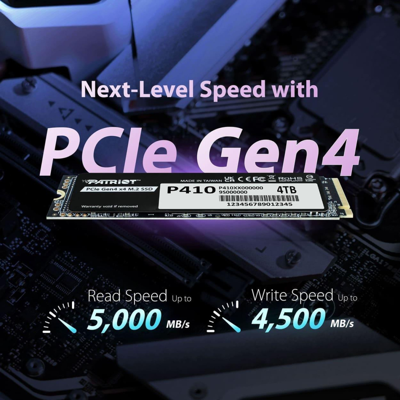 Накопитель SSD Patriot m.2 NVMe 2Tb P410 PCIe 4.0x4 (P410P2TBM28H)
