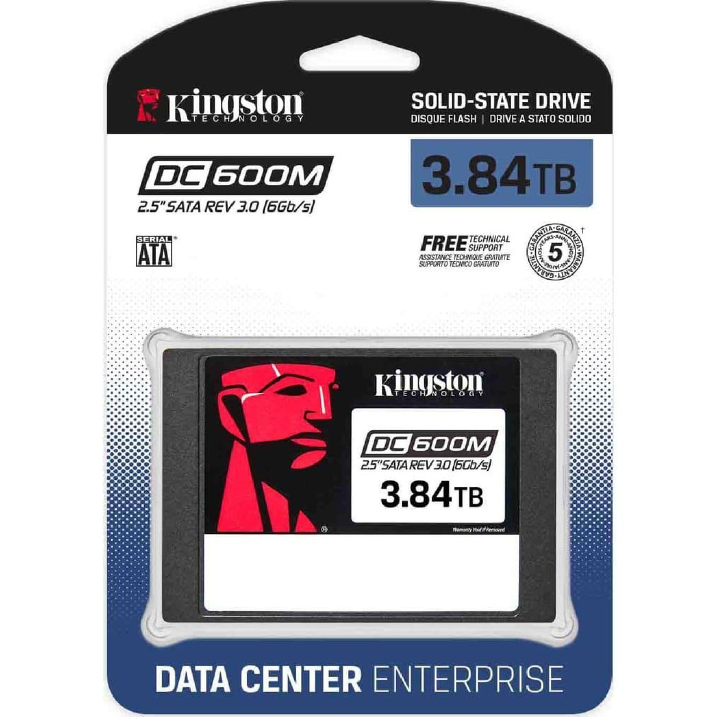 Накопичувач SSD Kingston m.2 NVMe 3.8TB 2.5 SATA DC600M (SEDC600M/3840G)