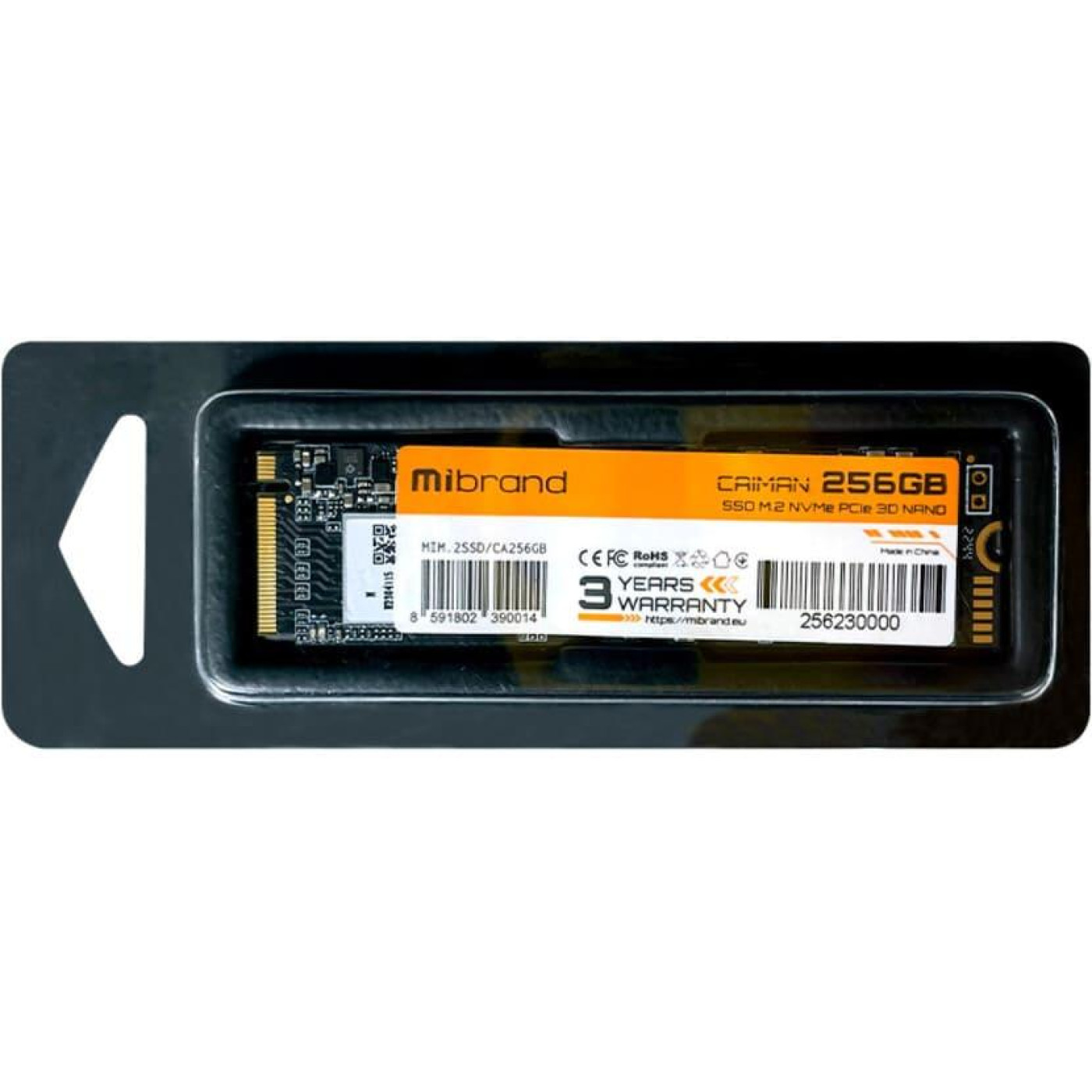 Накопичувач SSD Mibrand m.2 NVMe 256GB Caiman PCIe 3.0 3D NAND 240 250 (MIM.2SSD/CA256GB)