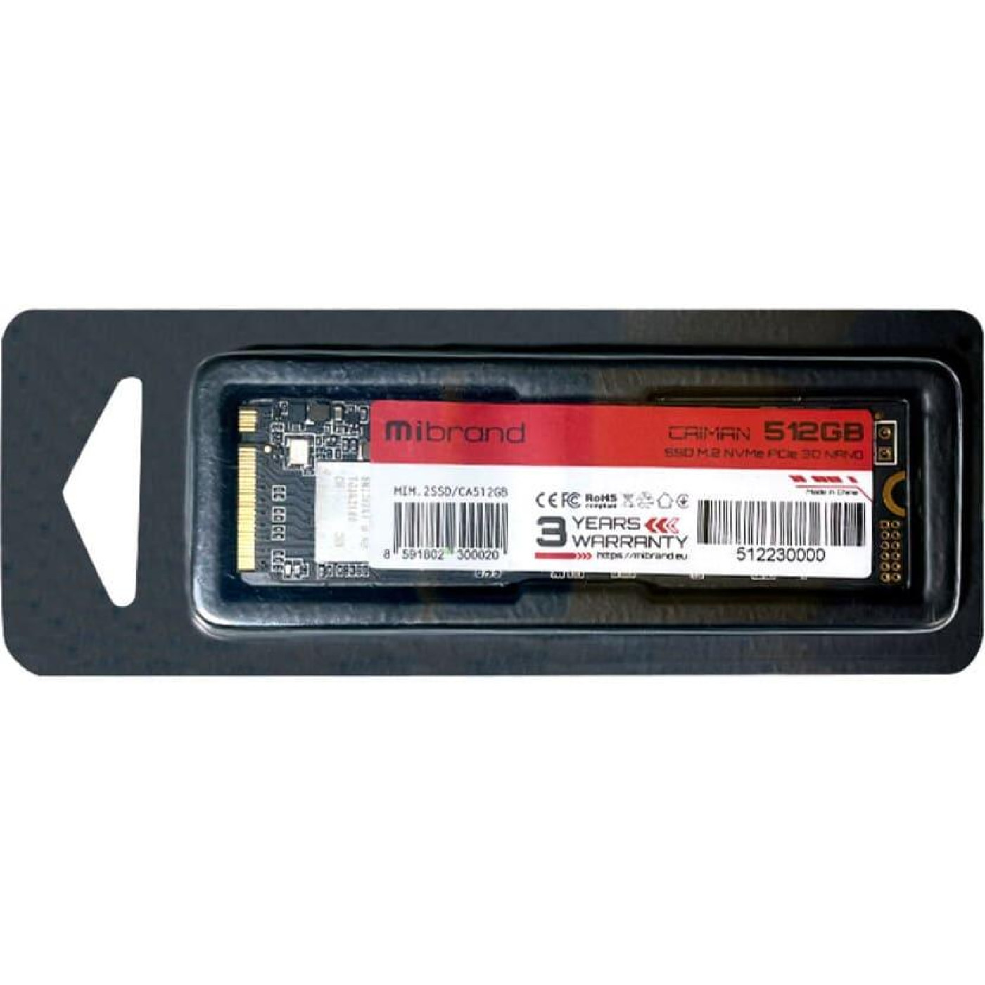Накопитель SSD Mibrand m.2 NVMe 512GB Caiman PCIe 3.0 3D NAND 480 500 (MIM.2SSD/CA512GB)
