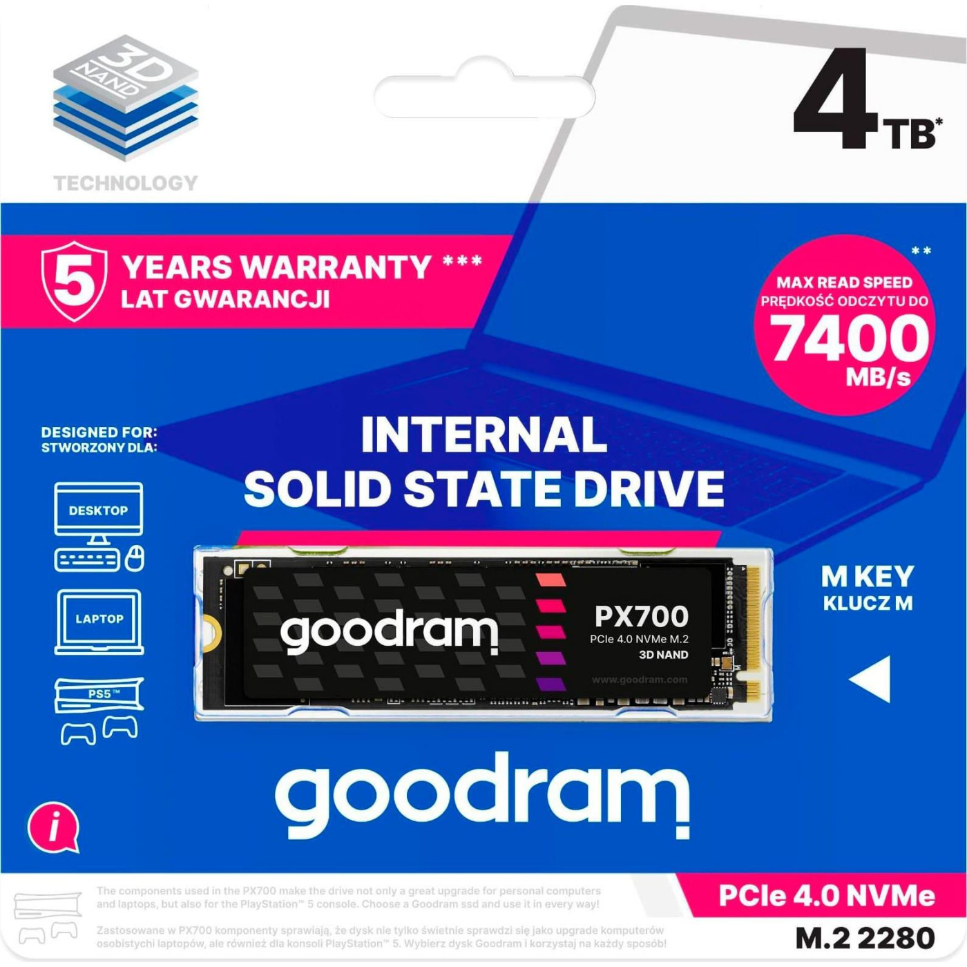 Накопичувач SSD GoodRam m.2 NVMe 4TB PX700 (SSDPR-PX700-04T-80)