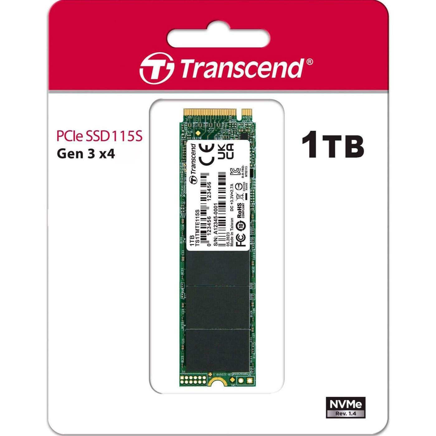 Накопичувач SSD Transcend m.2 NVMe 1Tb 115S (TS1TMTE115S)