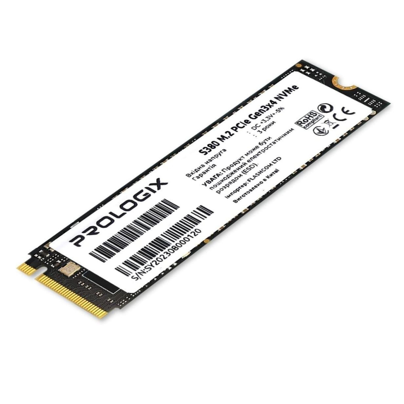 Накопичувач SSD ProLogix m.2 NVMe 512GB S380 TLC PCIe 3.0 480 500 (PRO512GS380)