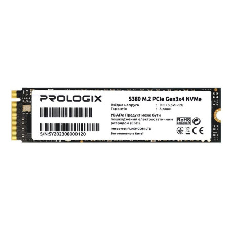 Накопичувач SSD ProLogix m.2 NVMe 256GB S380 TLC 240 250 (PRO256GS380)