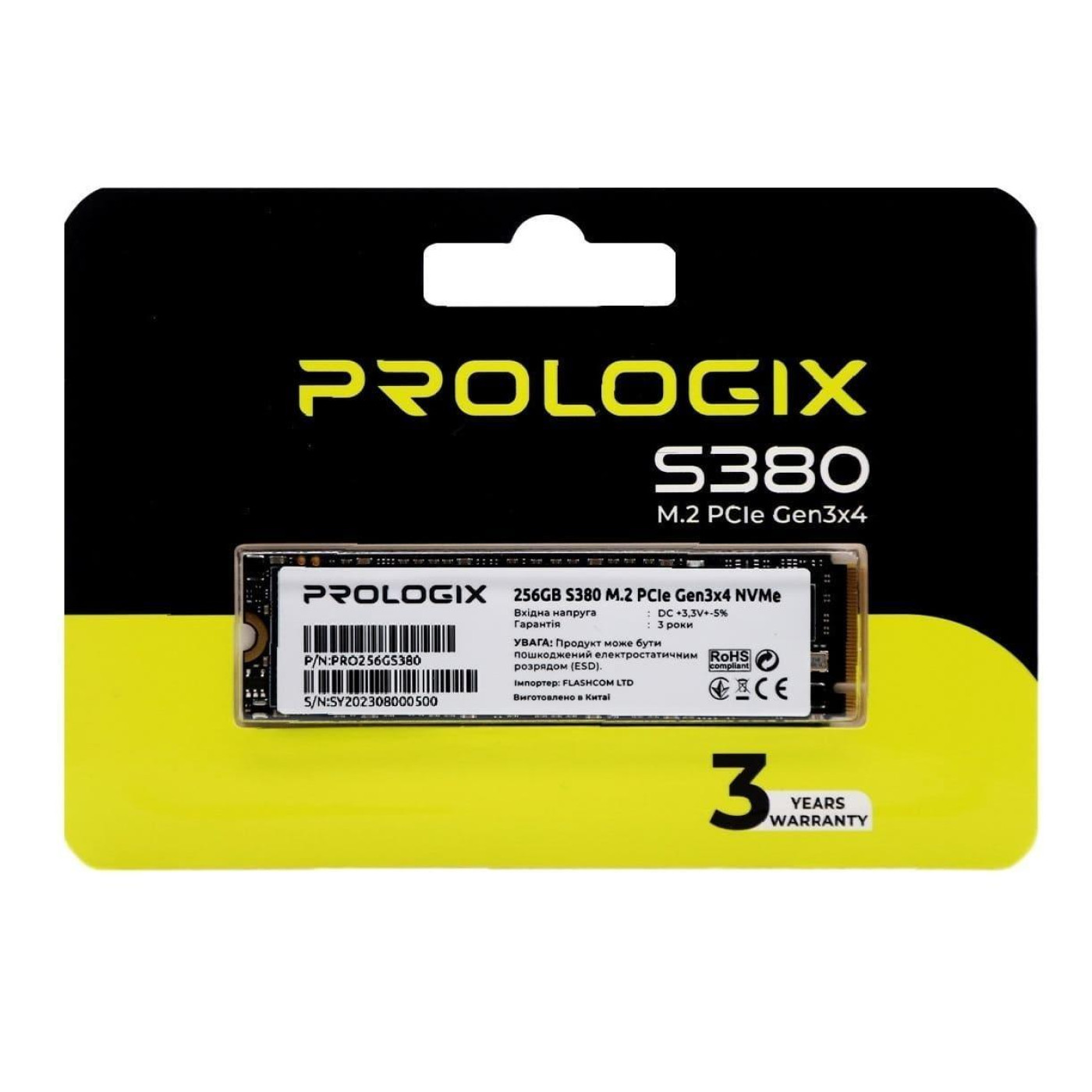 Накопичувач SSD ProLogix m.2 NVMe 256GB S380 TLC 240 250 (PRO256GS380)