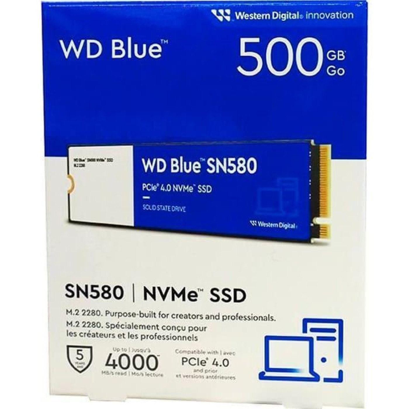 Накопичувач SSD Western Digital m.2 NVMe 500GB BLUE SN580 WDS500G3B0E (WDS500G3B0E)