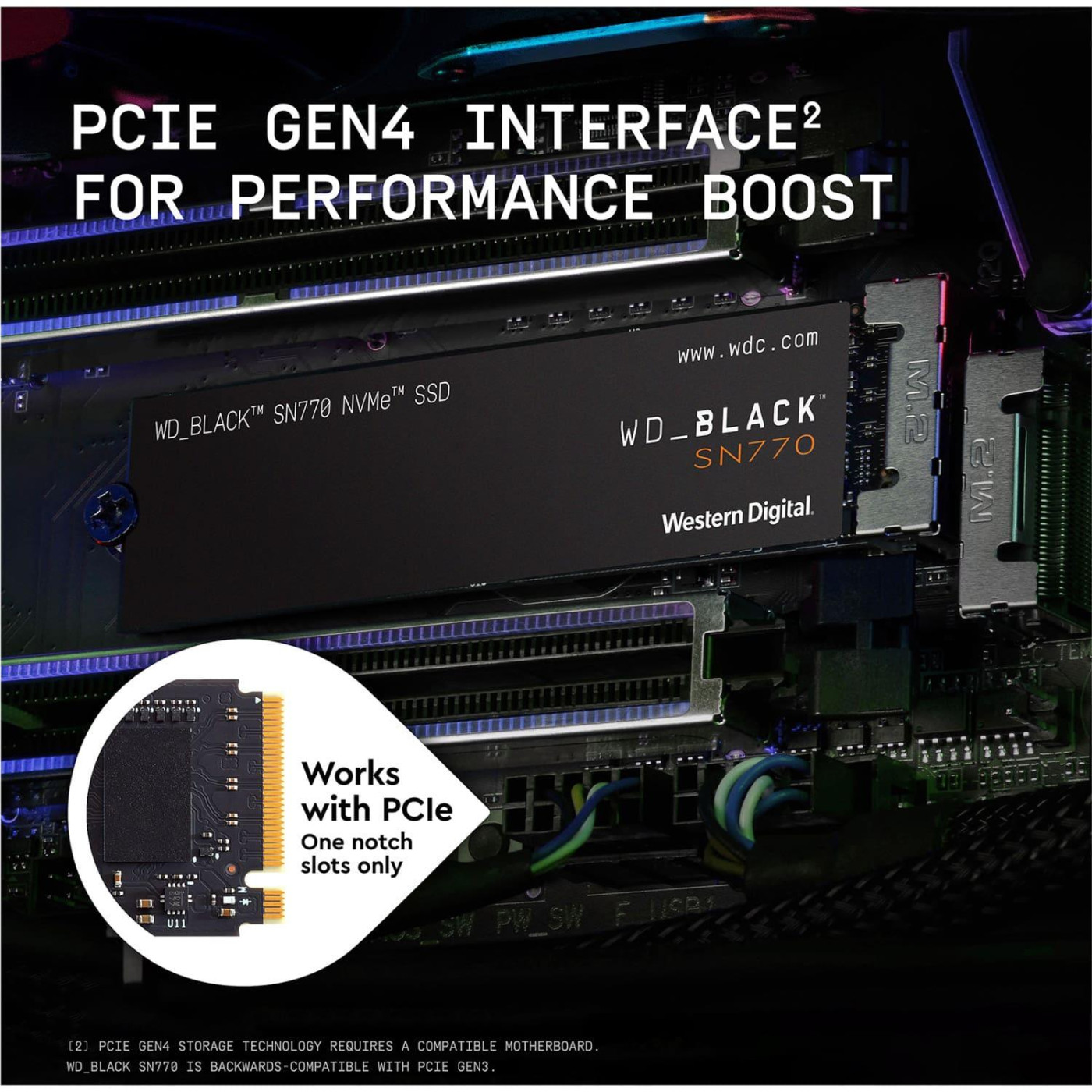 Накопитель SSD Western Digital m.2 NVMe 250GB Black SN770 PCI-E 4.0 (WDS250G3X0E)