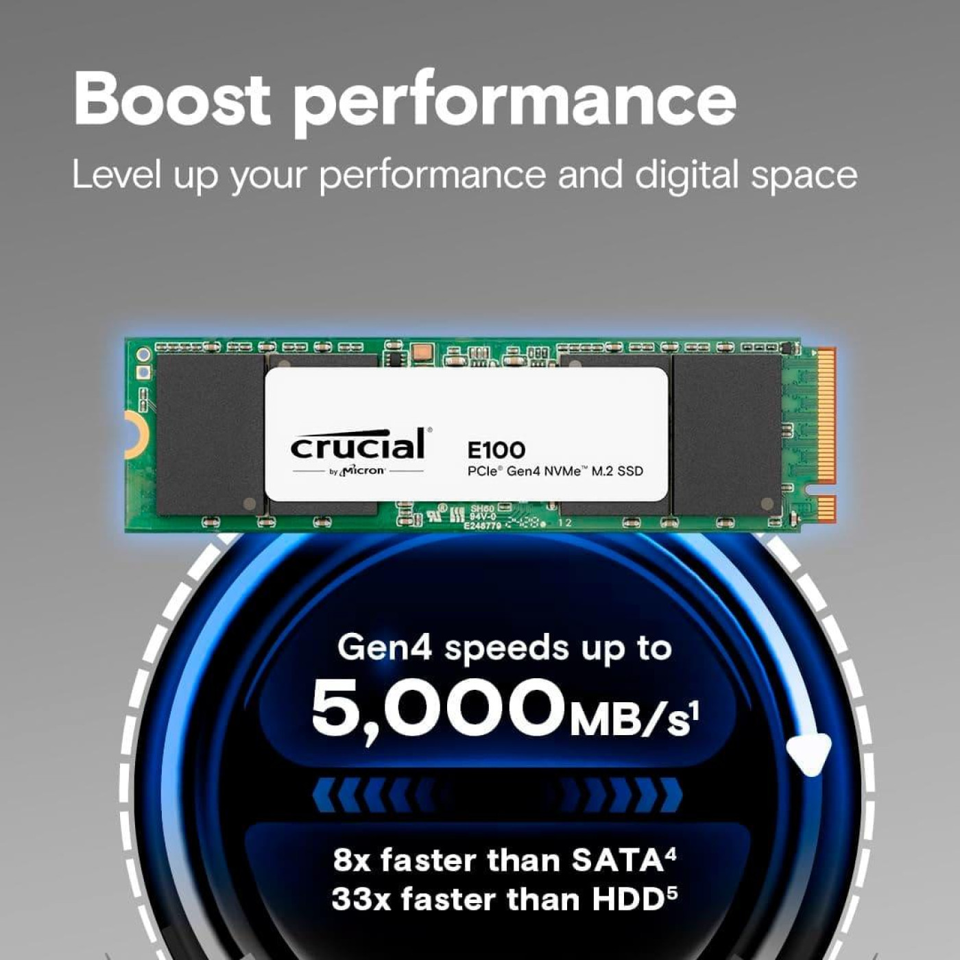 Накопичувач SSD Crucial m.2 NVMe 480GB E100 PCIe 4.0 (CT480E100SSD8)