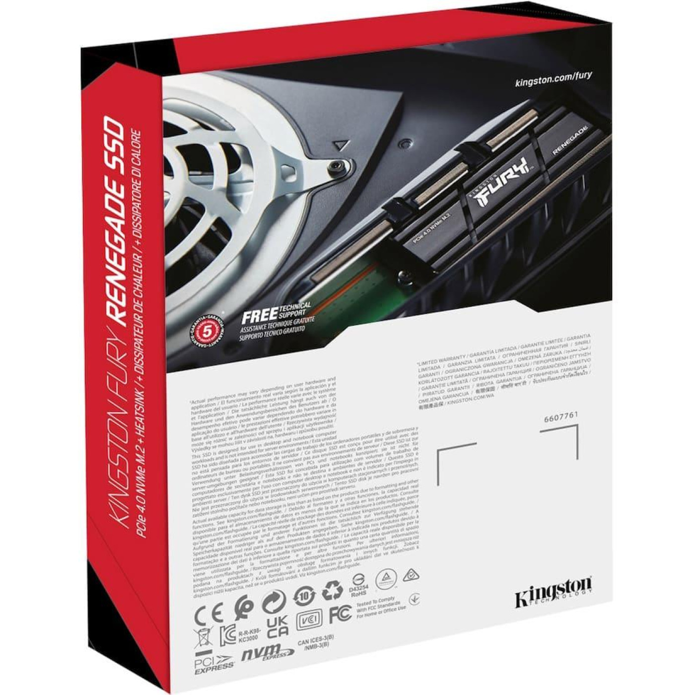 Накопичувач SSD Kingston Fury m.2 NVMe 1TB Renegade + радіатор 960 1024 (SFYRSK/1000G)