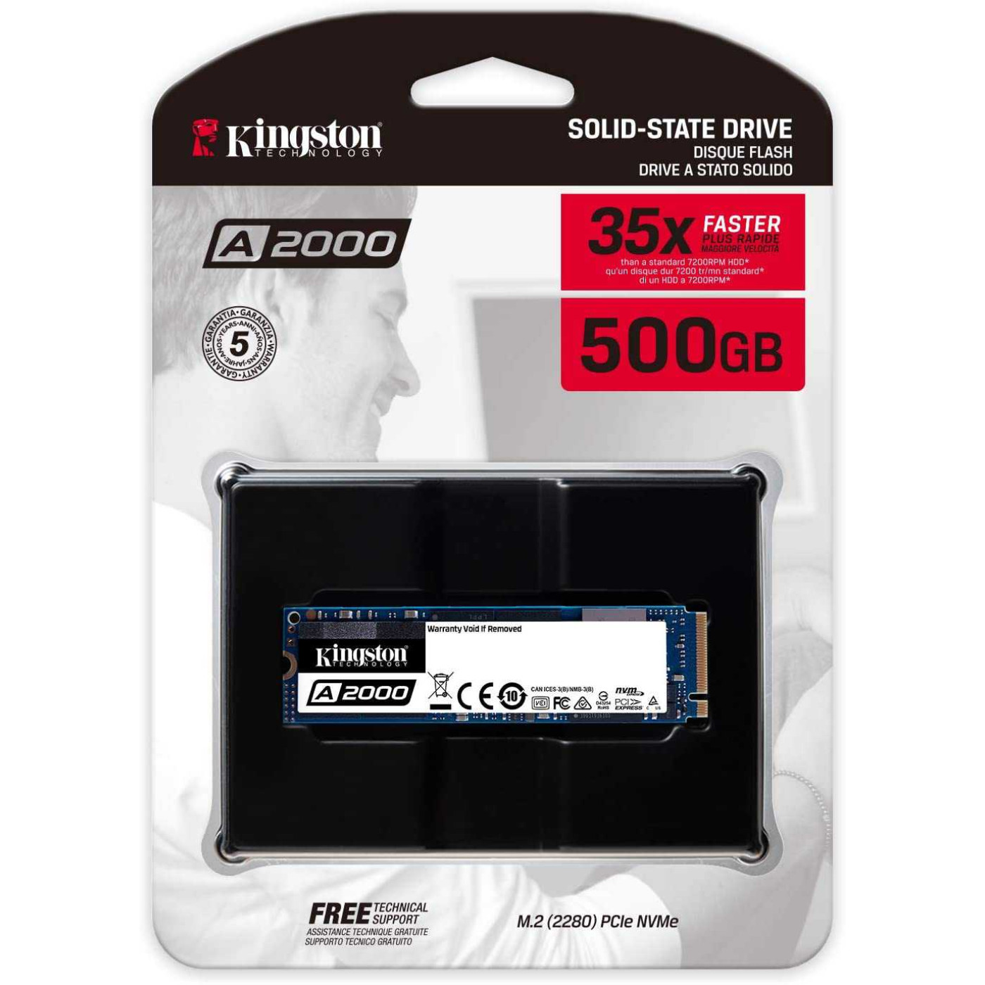Накопичувач SSD Kingston M.2 NVMe 500Gb A2000 (SA2000M8/500G) Б/в