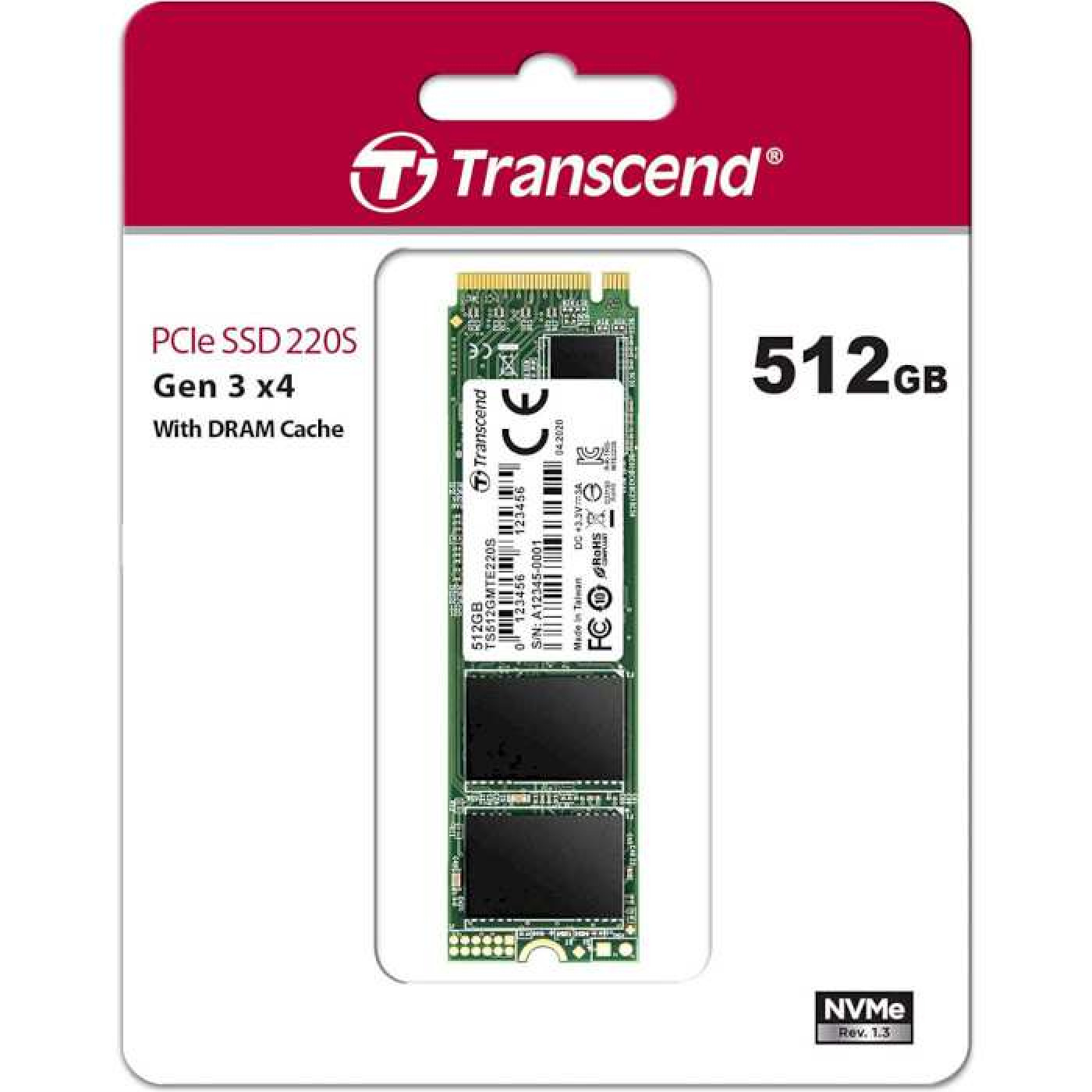 Накопичувач SSD Transcend m.2 NVMe 512Gb MTE220S 480 500 (TS512GMTE220S)