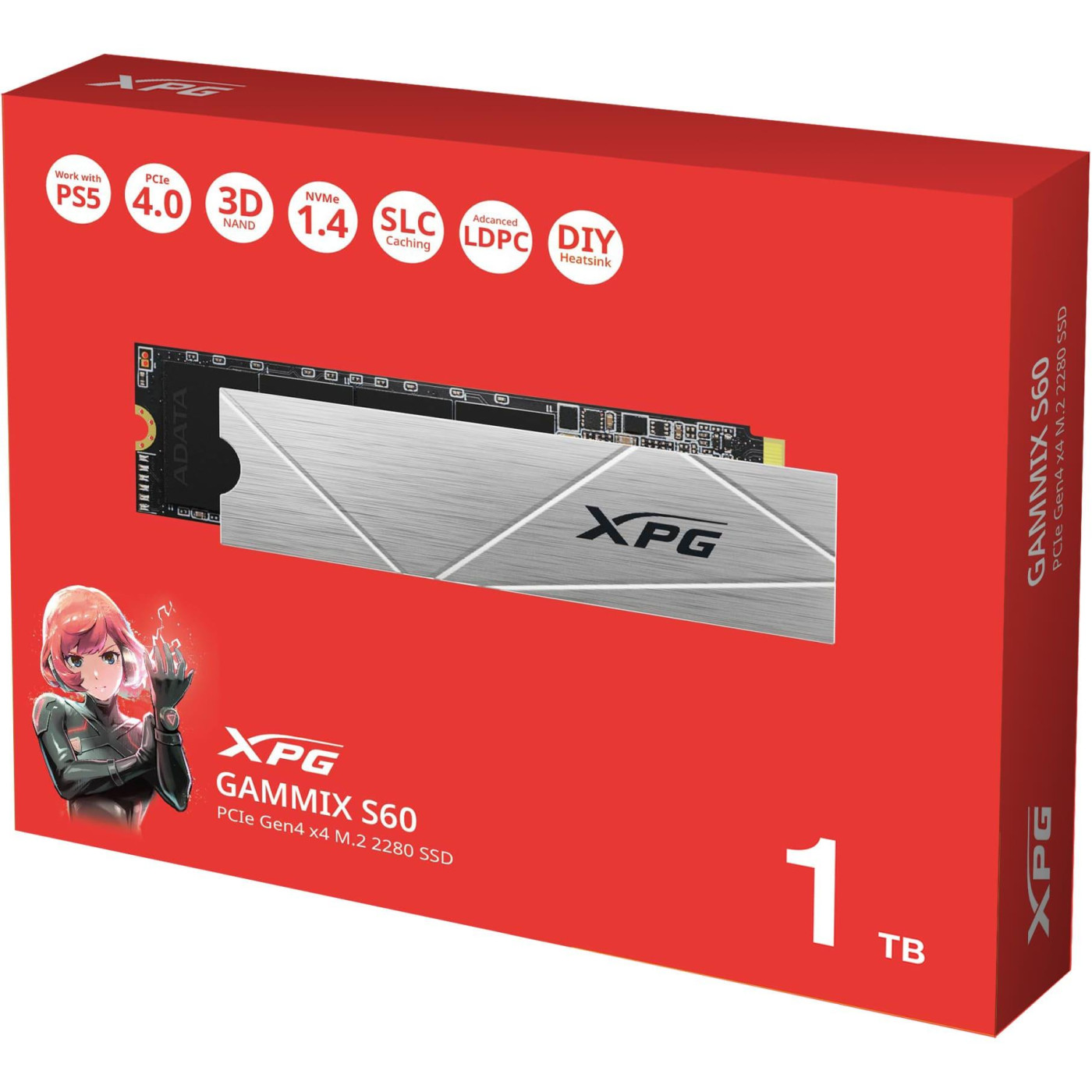 Накопичувач SSD Adata m.2 NVMe 1TB M.2 PCIe 4.0 XPG GAMMIXS60 (AGAMMIXS60-1T-CS)