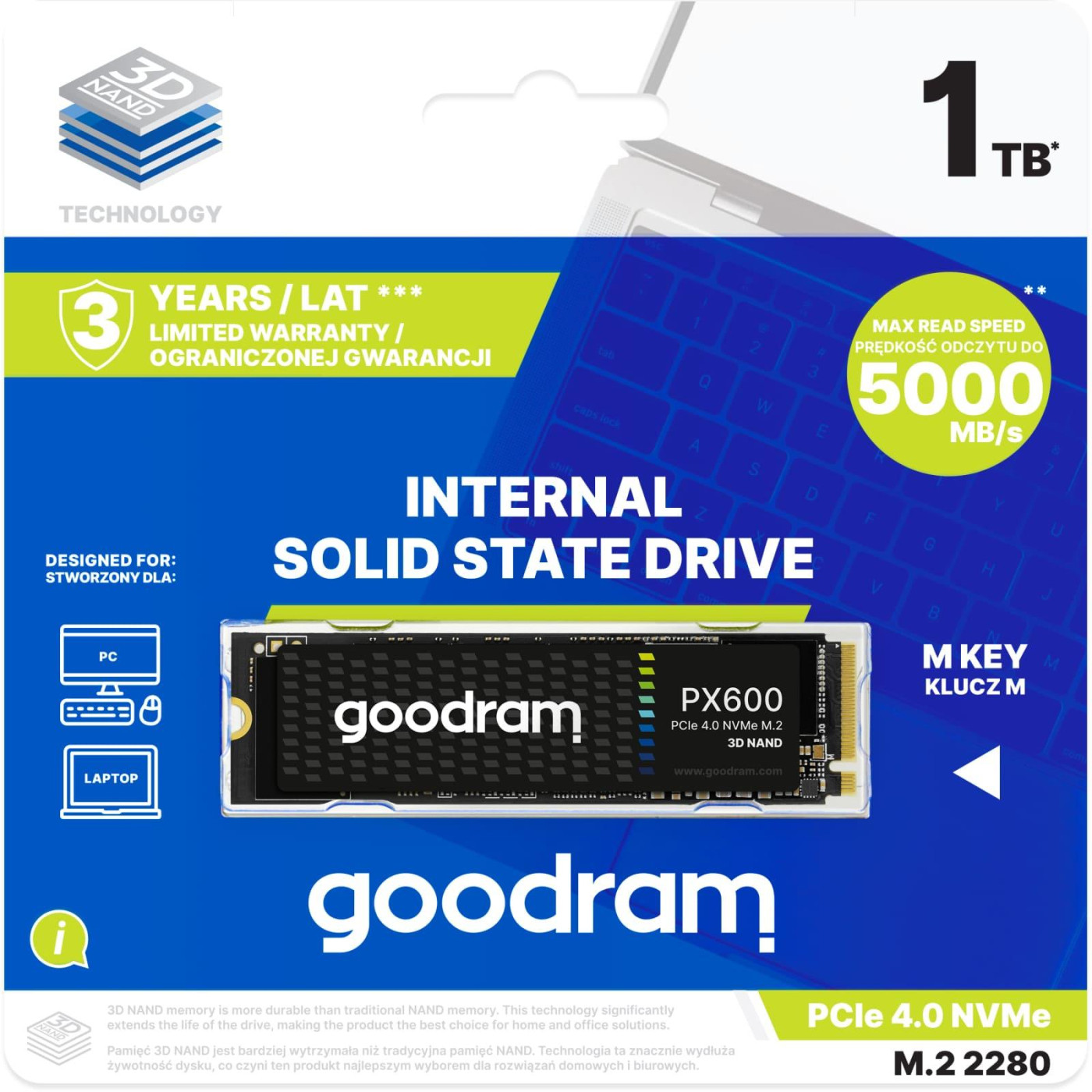 Накопичувач SSD GoodRam m.2 NVMe 1Tb PX600 (SSDPR-PX600-1K0-80#) Б/в