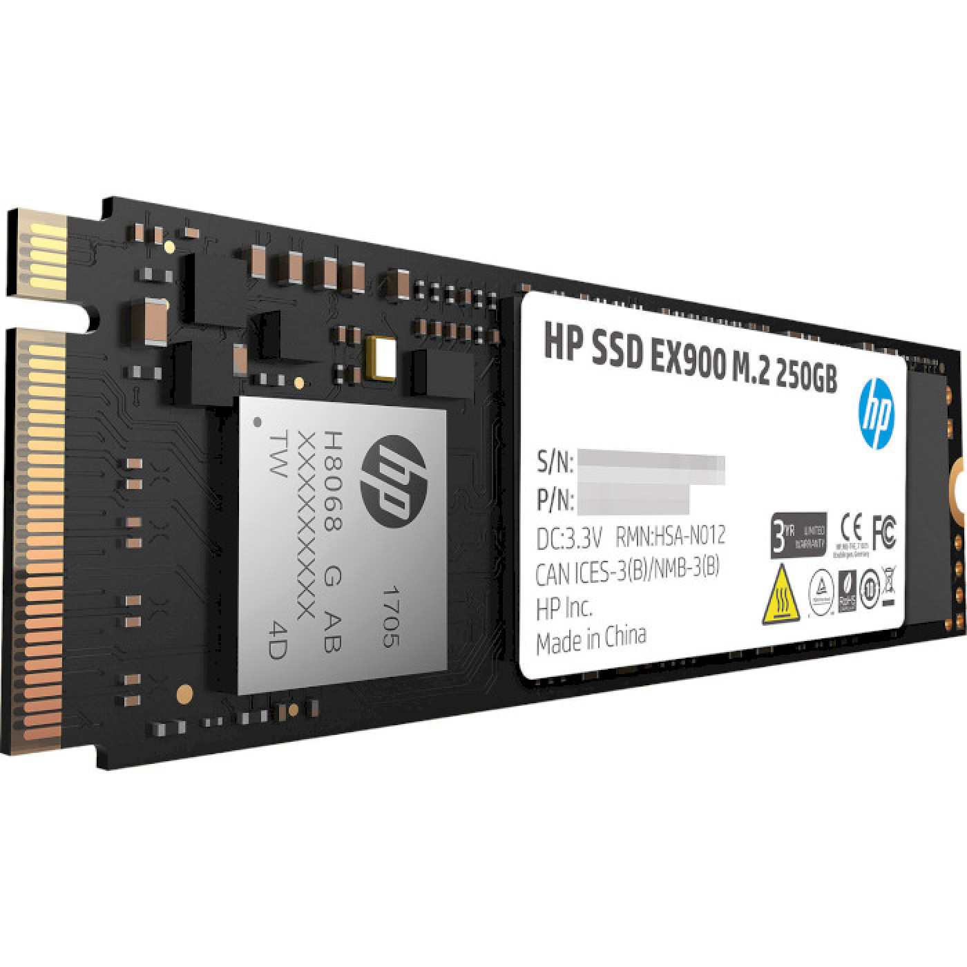 Накопичувач SSD Hewlett-Packard m.2 NVMe 250Gb HP EX900 256 240 (2YY43AA)